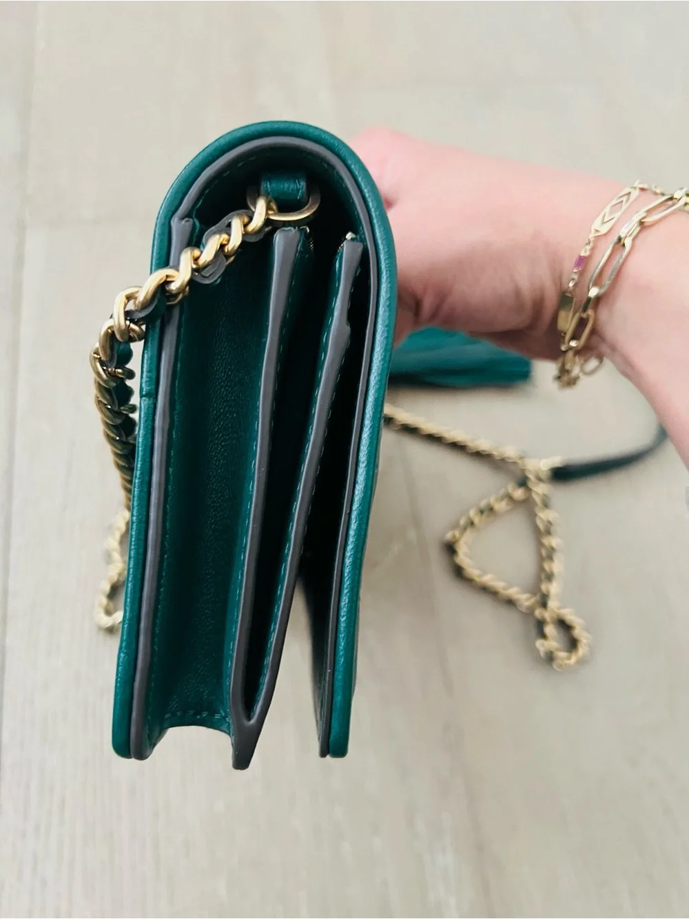 Tory Burch Green Quilted Crossbody Bag with Tassel - Picture 8 of 11